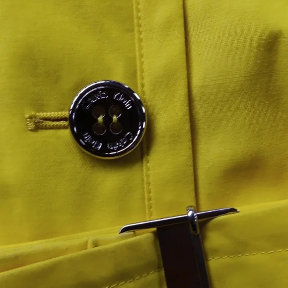 NEW Calvin Klein Vibrant Yellow Trench Coat - Picture 3 of 4